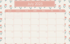July 2025 Calendars – 107 Free Printables | Printabulls | Cute Printable July 2025 Calendar