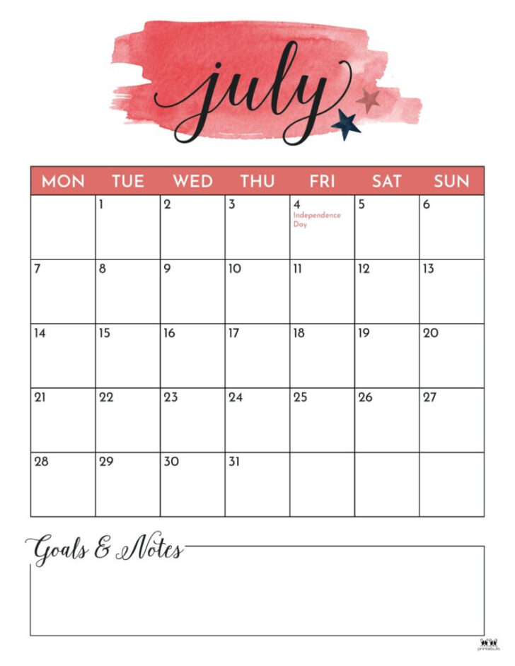 July 2025 Calendar Printable Portrait | Calendar 2025