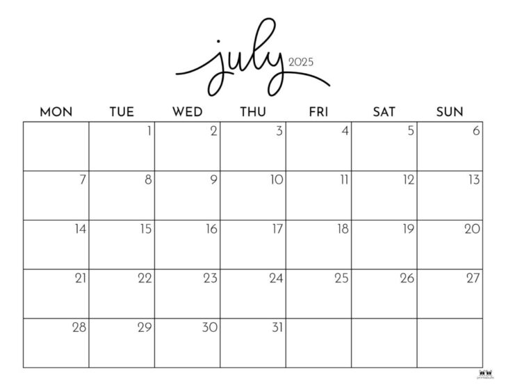 July 2025 Calendar Printable with Holidays | Calendar 2025