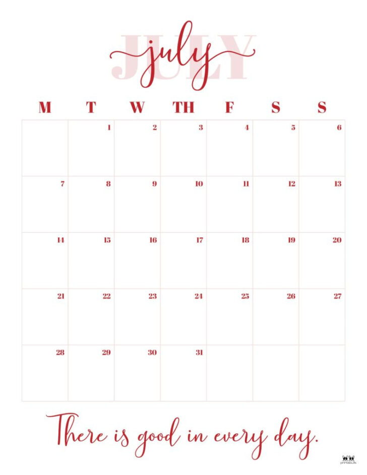 Printabulls July Calendar 2025 | Calendar 2025