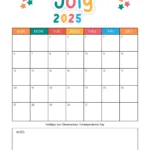 July 2025 Calendars   Free Printable & Fillable | July 2025 Calendar Kids