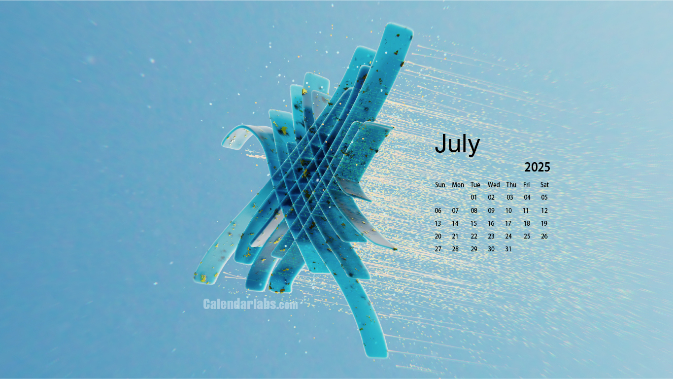 July 2025 Desktop Wallpaper Calendar - Calendarlabs | July 2025 Calendar Labs