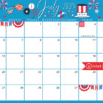 July 2025 Digital Calendar   Blue 4Th Of July Planner Editable | July 4 2025 Calendar