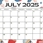 July 2025 Printable Calendar (52 Free Pdf Printables) | July 4 2025 Calendar Date