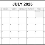July 2025 With Holidays Calendar |  Calendar 2025