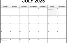July 2025 With Holidays Calendar |  Calendar 2025