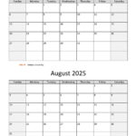 July And August 2025 Calendar | Wikidates |  Calendar 2025