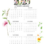 July To December 2025 – 6 Month Calendar Printable | Entheosweb | 6 Month Calendar July To December 2025