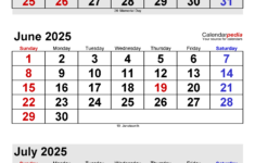 June 2025 Calendar | Templates For Pdf, Excel And Word |  Calendar 2025