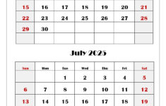 June And July 2025 Calendar Printable Pdf | Two Months Calendar |  Calendar 2025