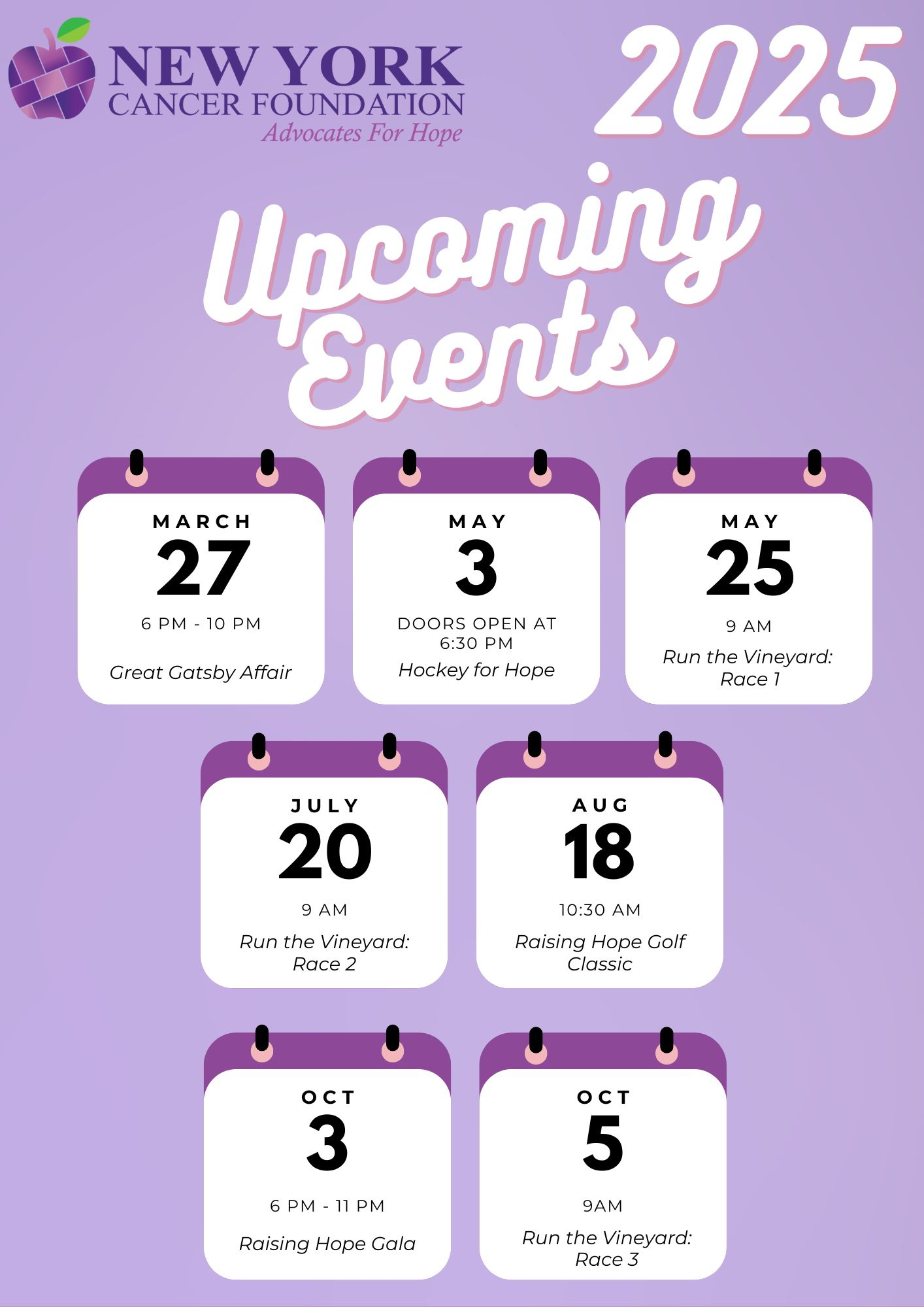 Ny Cancer Foundation | Calendar 2025