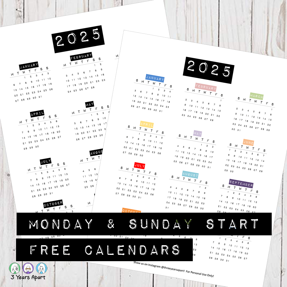 2025 Calendar Free Printable | Bullet Journal And Planner Free | August Bullet Journal Calendar 2025