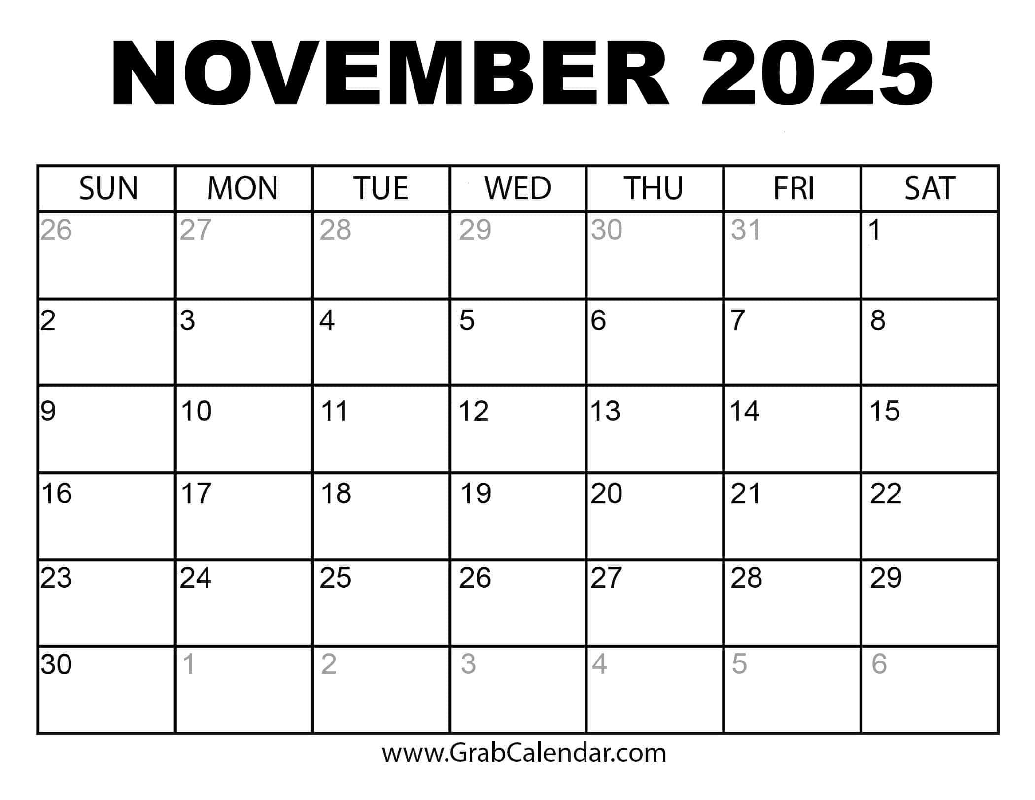 2025 Calendar - Grab Calendar | Calendar 2025