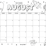 2025 Coloring Calendar   Free Printables   World Of Printables | August 2025 Coloring Calendar