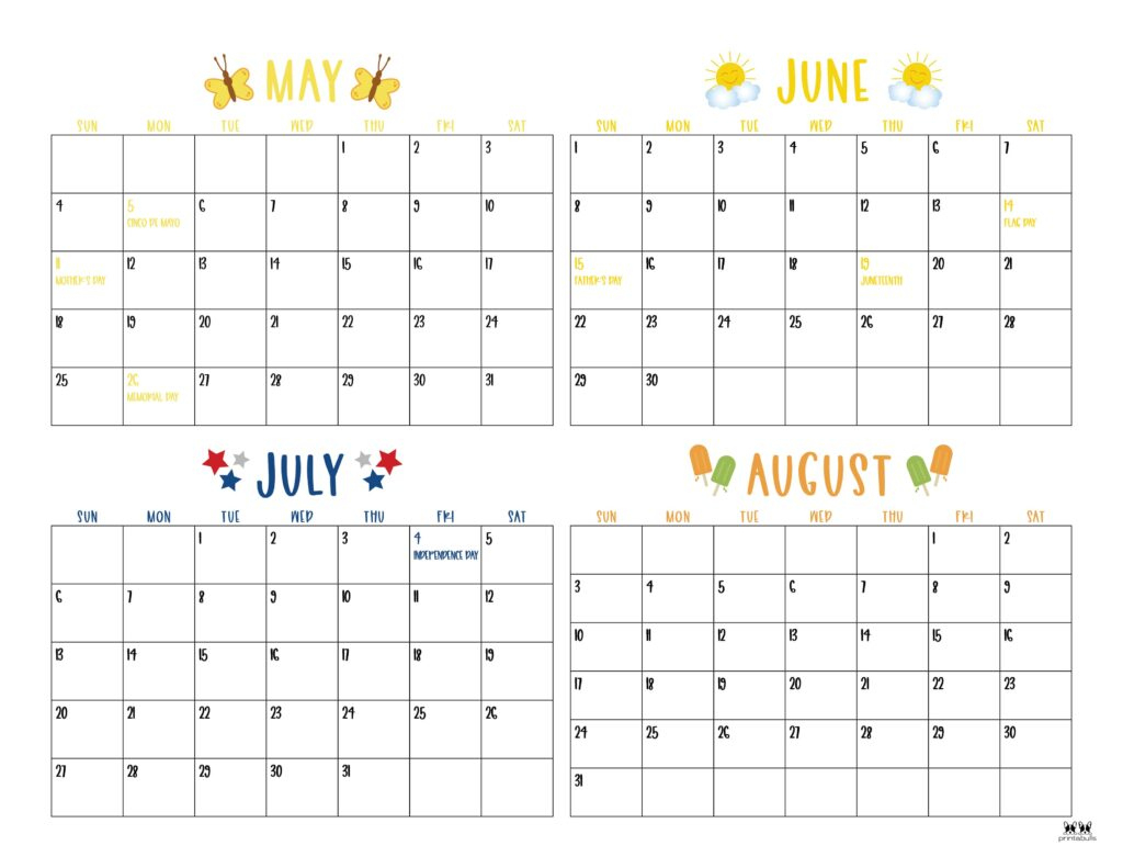 2025 Summer Calendars - 27 Free Printables | Printabulls | Calendar 2025