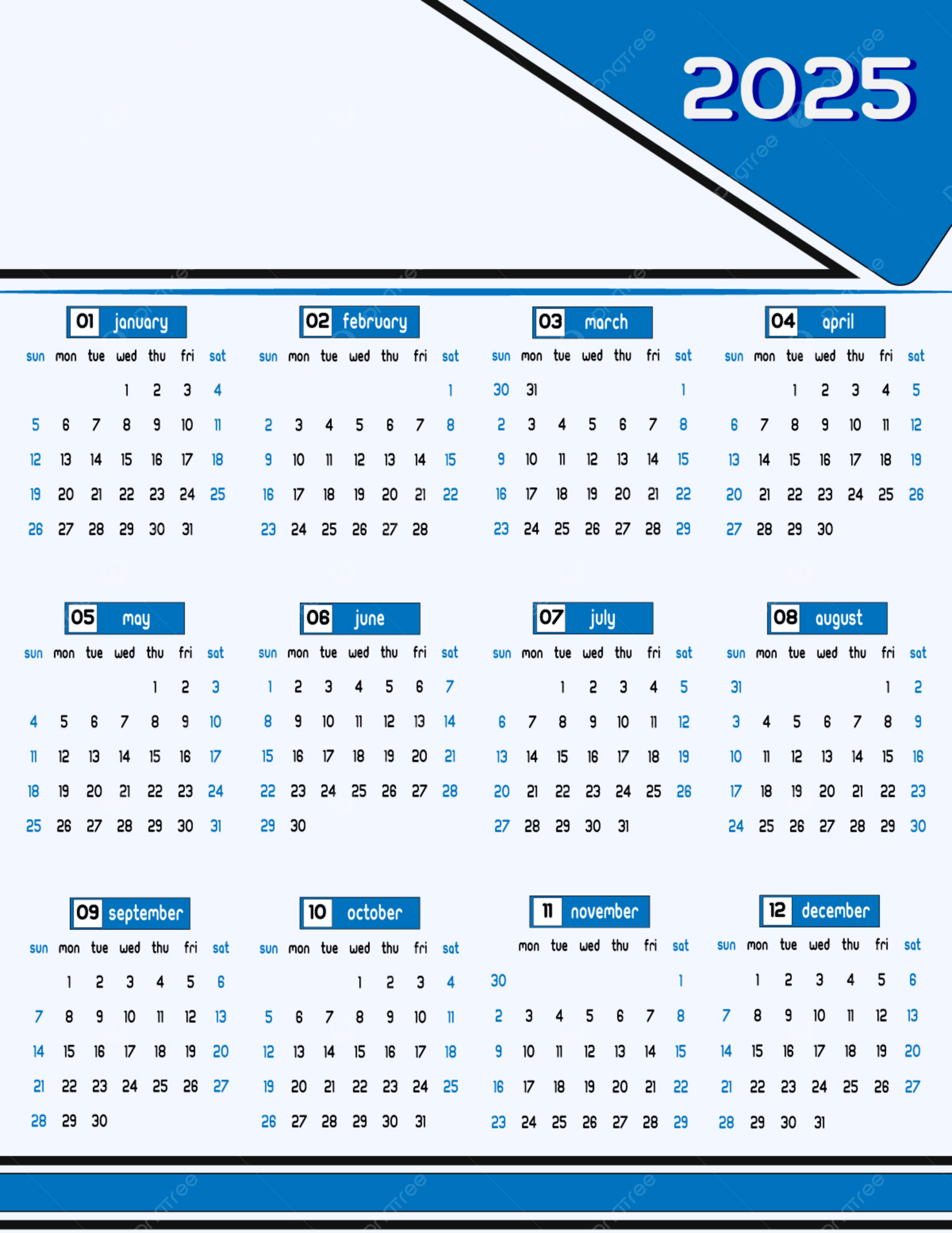 Amazing Calendar 2025 Vector Template Download On Pngtree | General Blue August 2025 Calendar