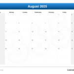 August 2025 Calendar | August 17 2025 Calendar