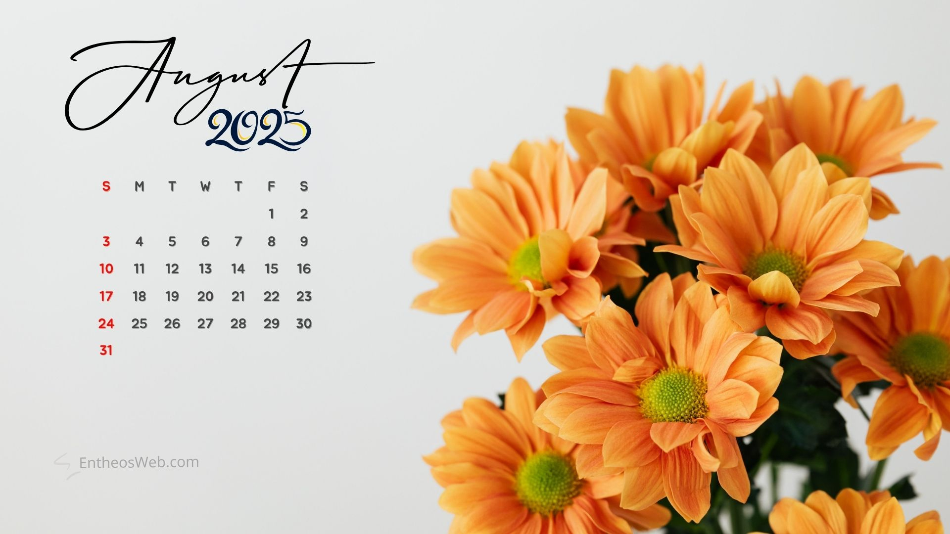 August 2025 Calendar Desktop Wallpapers &amp;amp; Screensavers | Entheosweb | August Calendar Wallpaper 2025