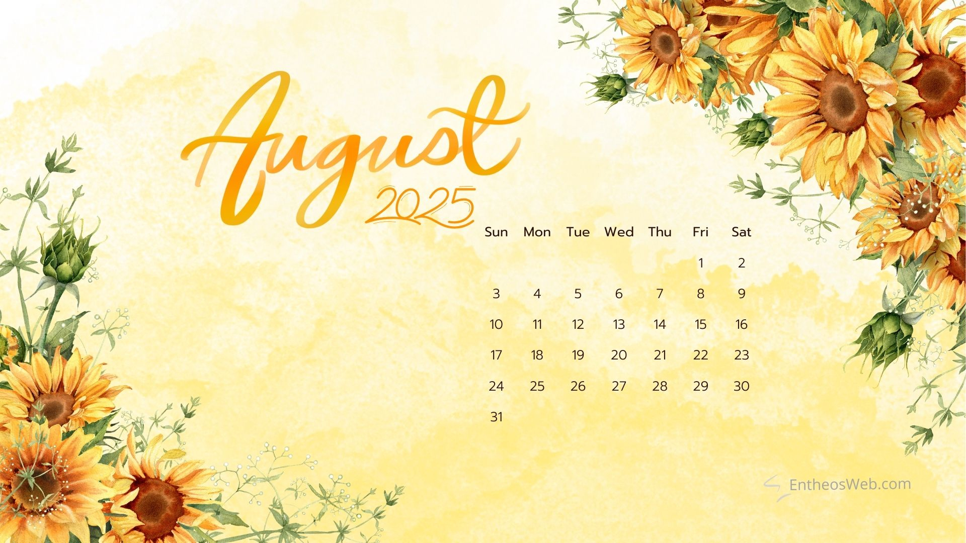 August 2025 Calendar Desktop Wallpapers &amp;amp; Screensavers | Entheosweb | August Calendar Wallpaper 2025