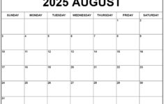 August 2025 Calendar | Free Printable Calendars |  Calendar 2025