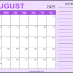August 2025 Calendar (Free Printable) – Free Printables, Monograms |  Calendar 2025