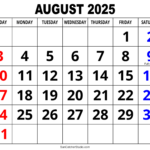 August 2025 Calendar (Free Printable) – Free Printables, Monograms | Free Printable Calendar August 2025 Word