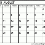 August 2025 Calendar Printable |  Calendar 2025