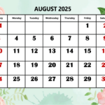 August 2025 Calendar Printable Pdf Template With Holidays | August 2025 Printable Calendar With Holidays