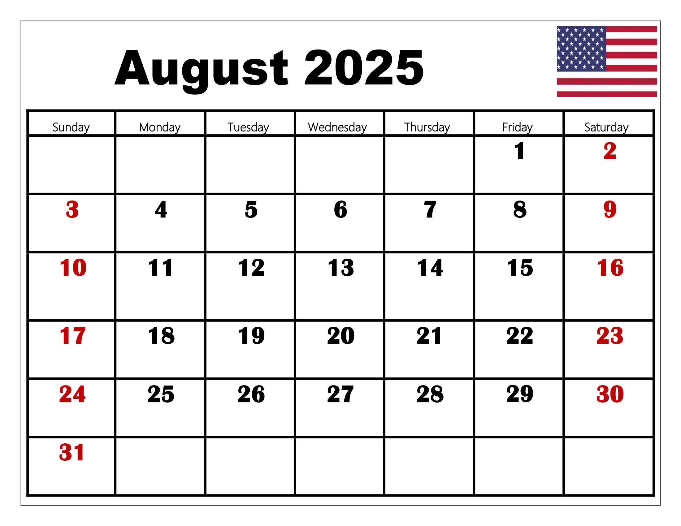 August 2025 Calendar Printable Pdf Template With Holidays | Calendar 2025