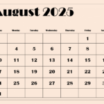 August 2025 Calendar Printable Pdf Template With Holidays | Calendar Of August 2025