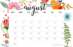 August 2025 Calendar Printables | Entheosweb | August 2025 Free Calendar Printable
