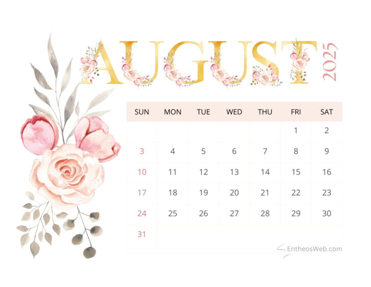 August 2025 Desktop Calendar | Calendar 2025