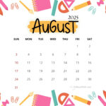 August 2025 Calendar Printables | Entheosweb | Cute August 2025 Calendar