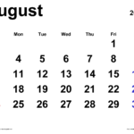 August 2025 Calendar | Templates For Pdf, Excel And Word | August 6th 2025 Calendar