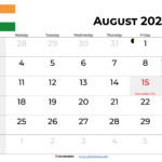 August 2025 Calendar With Holidays India | 2025 August Calendar Festival