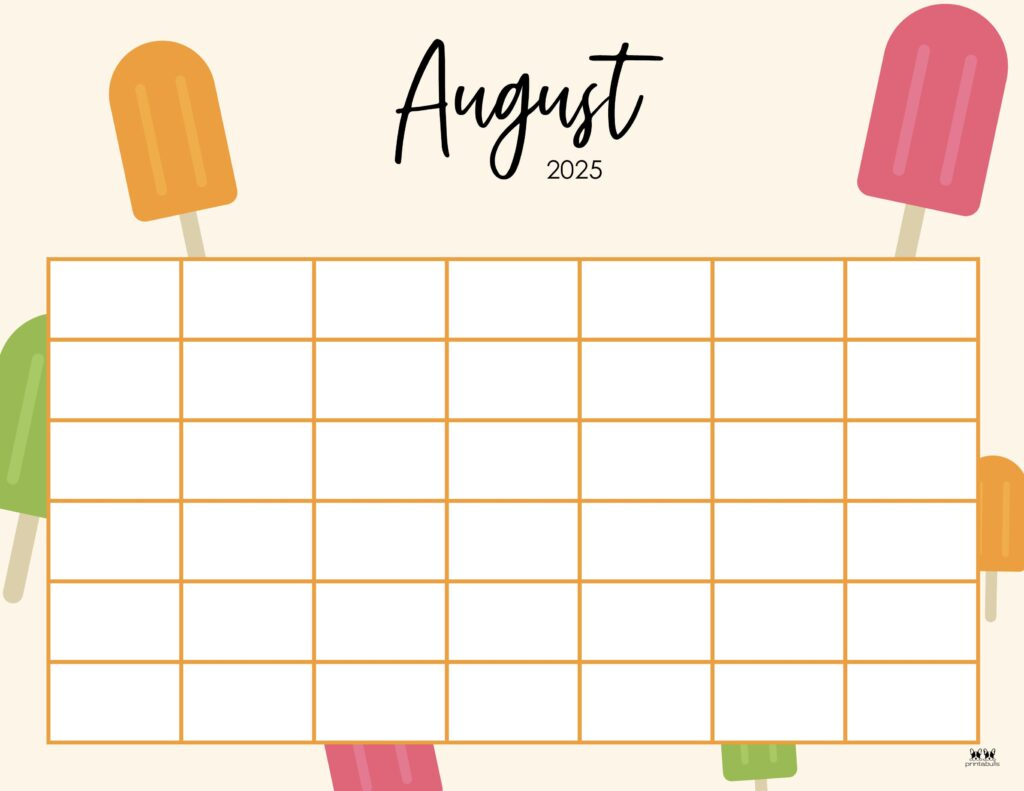 August 2025 Calendars - 107 Free Printables | Printabulls | August 2025 Calendar Editable