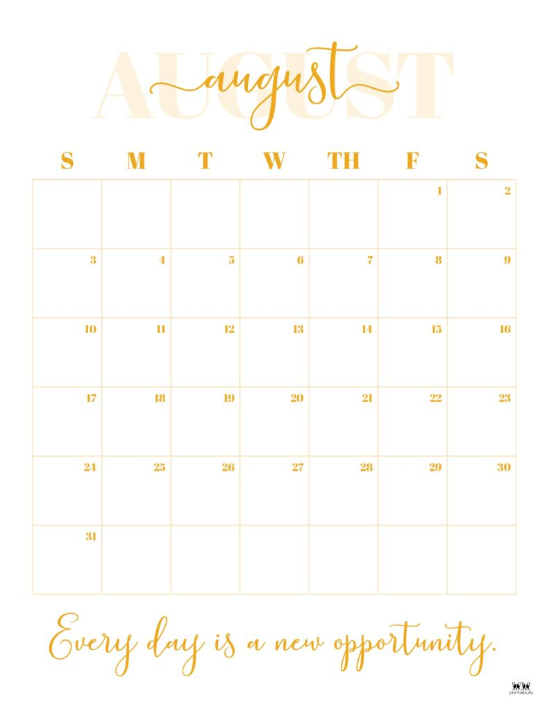 August 2025 Calendars - 107 Free Printables | Printabulls | Calendar 2025