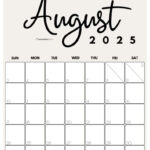 August 2025 Calendars   23 Cute Free Printable Pdfs | Saturdaygift | August 2025 Vertical Calendar