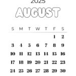 August 2025 Calendars   23 Cute Free Printable Pdfs | Saturdaygift | August 30 2025 Calendar