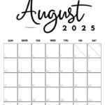 August 2025 Calendars   23 Cute Free Printable Pdfs | Saturdaygift |  Calendar 2025