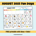 August 2025 Fun Days Calendar (Color)   Rock Your Homeschool | August National Day Calendar 2025