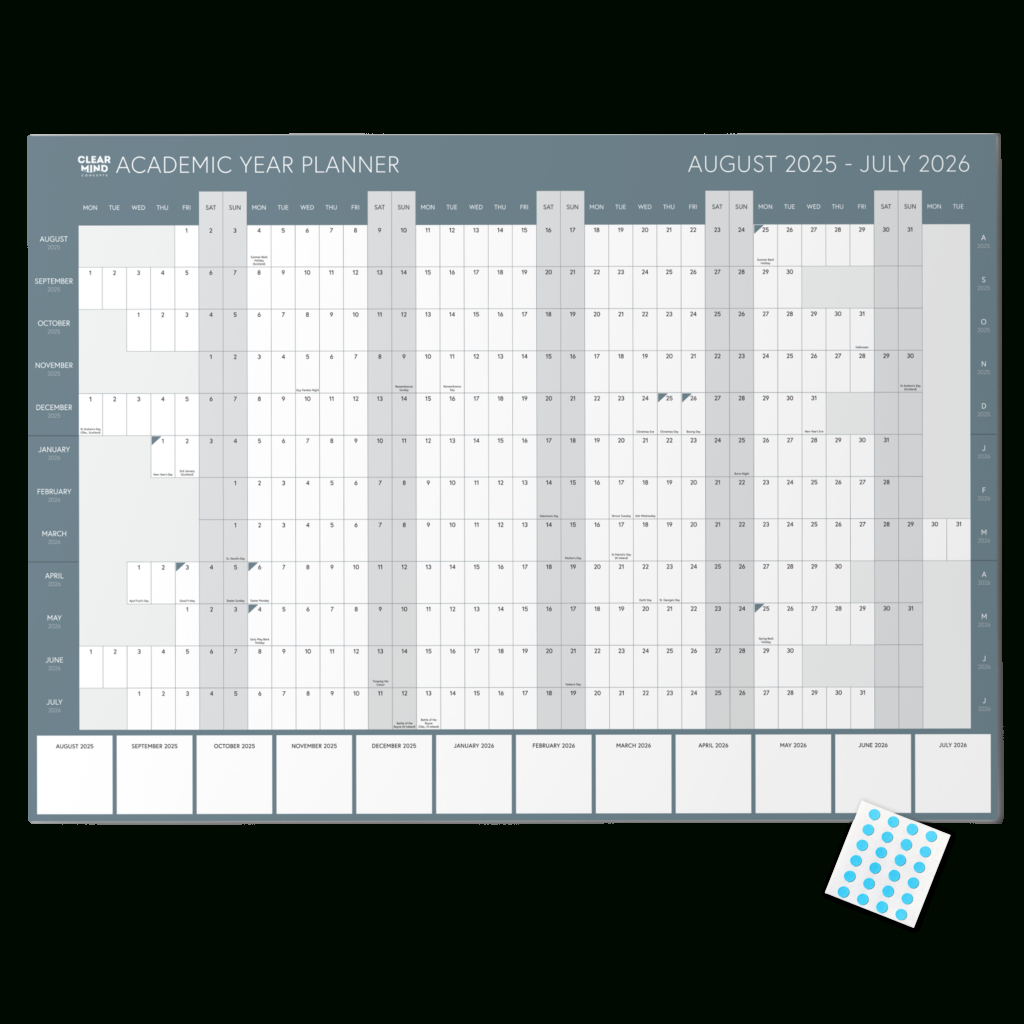 August 2025 - July 2026 Academic Year Wall Planner – A2 Folded | Calendar 2025