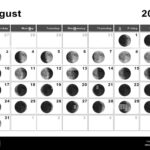 August 2025 Lunar Calendar, Moon Cycles, Moon Phases Stock Photo | Moon Calendar For August 2025