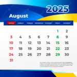 August 2025 Wall Calendar Print And Post On Social Media Vector |  Calendar 2025
