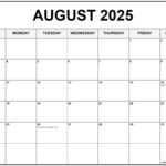 August 2025 With Holidays Calendar | Holiday Calendar For August 2025