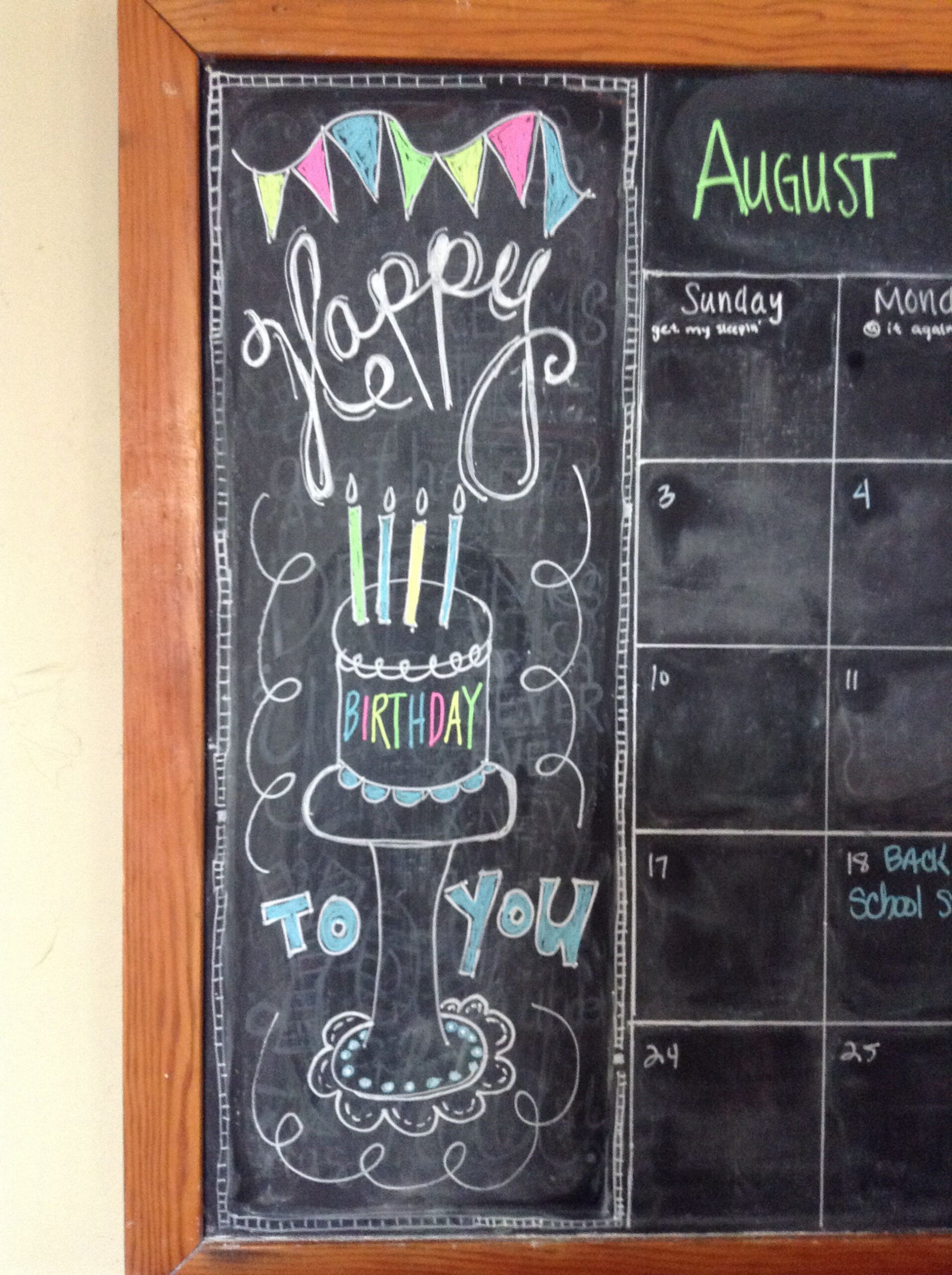 August | August 2025 Calendar Ideas Chalkboard