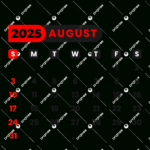 August Calendar 2025 Vector, August, Calendar, 2025 Png And Vector | August 2025 Calendar Transparent Background