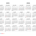 Calendar 2025 And 2026 On One Page | Calendar Quickly |  Calendar 2025