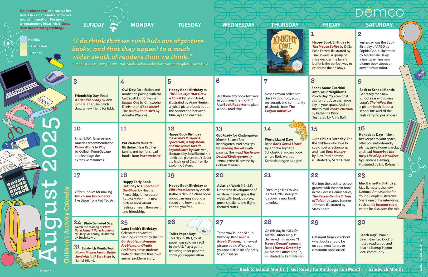 Children&amp;#039;S Activity Calendar: August 2025 | August Calendar 2025 Picture Ideas