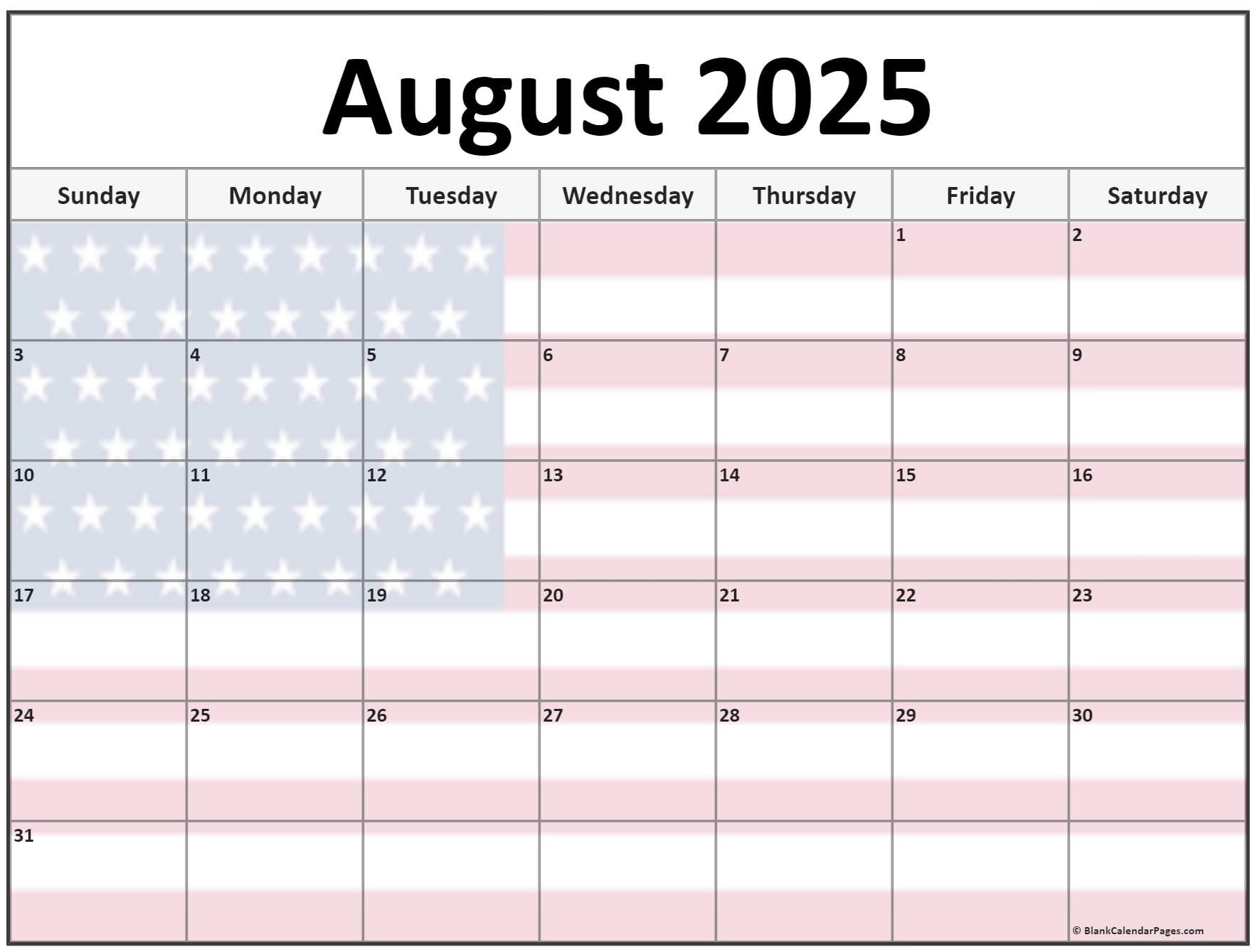 Collection Of August 2025 Photo Calendars With Image Filters. | August 2025 Calendar Printable Wiki